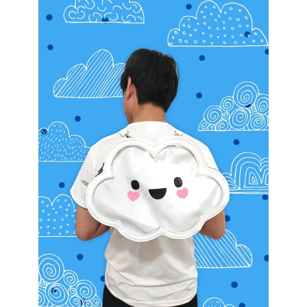 Kawaii Cutie Cloud Ita Bag Crossbody White Rainbow Zipper Robo Roku Brand NEW